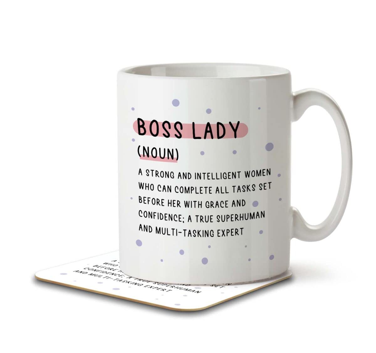 The Inky Penguin - Boss Lady Definition - Work, Manager Mug and Coaster, Ceramic, 11fl. oz.