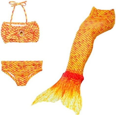 HBMaida Girl's 3 Pcs Mermaid Tail Swimwear Children Mermaid Clothing Bikini Swimsuit