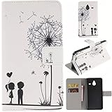 Lumia 640 XL Case,Enjoy Sunlight Nokia Lumia 640 XL Case Case [Dandelions Fall in Love with Me] [Stand Feature] Wallet Case [Wallet Function] Flip Cover Leather Case for Microsoft Nokia Lumia 640 XL(Not for Lumia 640) Case with Stylus Pen