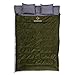 Gideon Waterproof Backpacking Double Sleeping Bag with 2 Pillows – Amazingly Lightweight, Compact, Comfortable & Warm – for Backpacking, Camping, etc. Double Size or Convert into 2-Single Bags