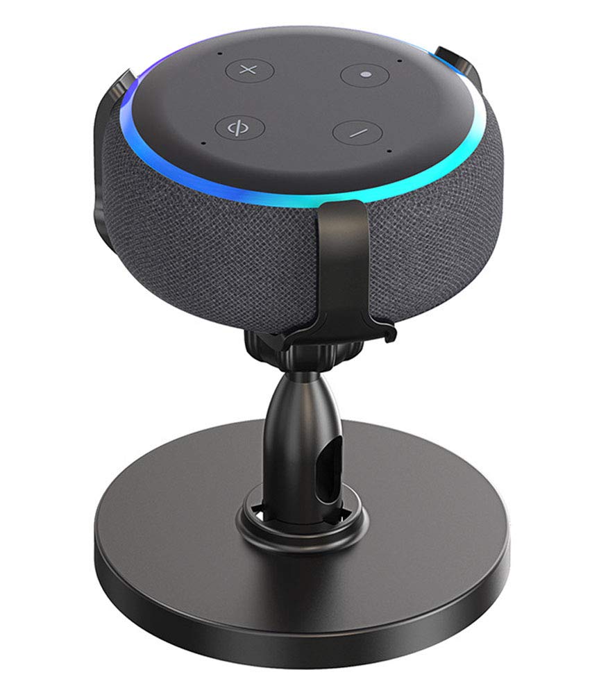 SoulQool Table Holder for Echo Dot 3rd Generation, 360°Adjustable Stand Bracket Mount for Smart Home Speaker, Ideal Sound Visibility Appearance, Clever Dot Accessories