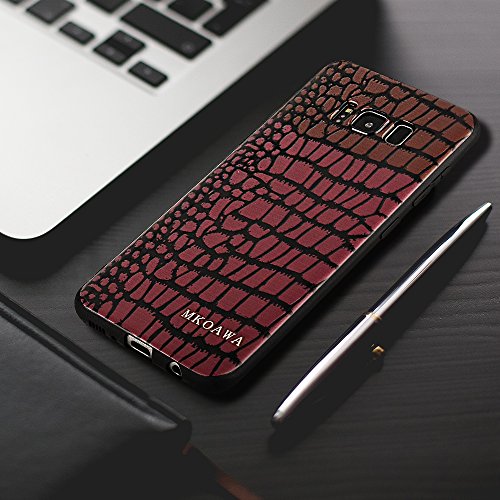 Galaxy S8 Case,MKOAWA Samsung Galaxy S8 Case (5.8 inch) with Resilient Shock Absorption and Carbon Fiber Crocodile pattern Design for Samsung Galaxy S8 (2017) (Pink)