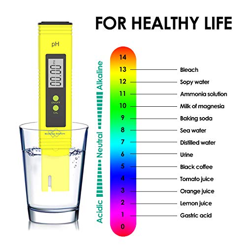 Membrane Solutions PH Meter for Water 0.01 PH High Accuracy Water Quality Tester with 0.00-14.00 PH Measurement Range, with ATC, Auto Calibration, for Household Drinking, Pool and Aquarium ...
