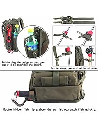 BLISSWILL Bolsa de pesca multifuncional, resistente al agua, bolsa de hombro individual, mochila de pesca cruzada, bolsa de almacenamiento, bolsa de caza