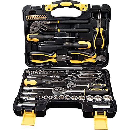 WMC TOOLS Werkzeug Set Werkzeugkoffer 65-teilig Haushalt Kfz Werkzeuge Koffer Werkzeugset Werkzeugkasten gefüllt… – Bild 3