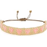 Agriajun Handmade Boho Seed Bead Friendship Bracelets for Women Charm Adjustable Couples String Braided Bohemia Multicolor Beaded Strands Bracelet Fashion Jewelry Gift