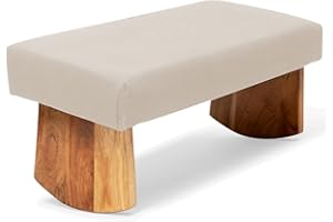 Waterglider International Meditation Bench (NAT. White), Seiza, Sustainable Acacia Wood with Curved Bottom Edges for The Perfect Posture, Meditation Stool, Prayer Bench, Meditation Chair, Yoga Stool
