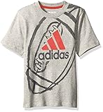 adidas Little Boys' Toddler Core Graphic Tee Shirt, Grey/Red, 2T