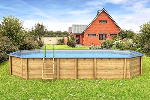 ProsWell Swimming Pool Wood odysséa 840 + Height 1.46 m Liner Light Grey