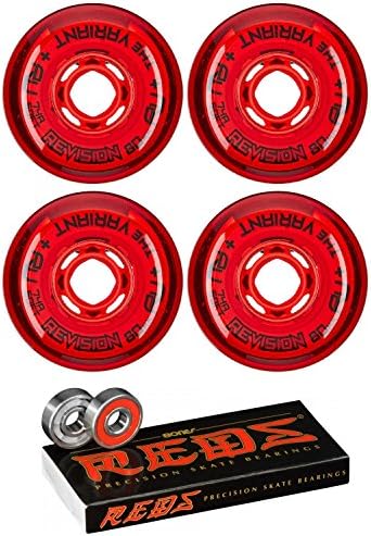 Revision Wheels Inline Roller Hockey Variant 80mm 74A 4-Pack with Bones Bearings