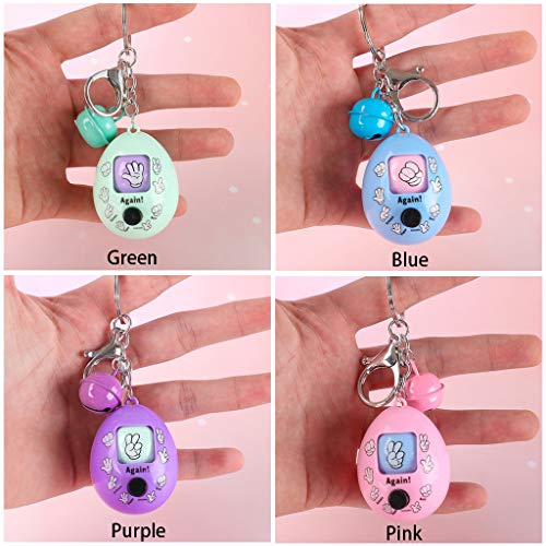 GKanMore Toy Keychain Guessing Game Toy Rock-Paper-Scissors Toy Key Chain for Adults Kids, Pack of 4 (Egg Shape) - Thumbnail 3