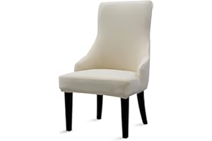Liykimt Stretch Wingback Side Chair Slipcover-Accent Chair Cover Slipcover with Arm,Washable Upholstered Arm Dining Chair with Nailed Trim Protector for Dining Living Room Set of 1,Beige