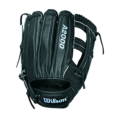Wilson A2000 EL3 Evan Longoria Infield Baseball Glove, Black/Columbia Blue Logos, Right Hand