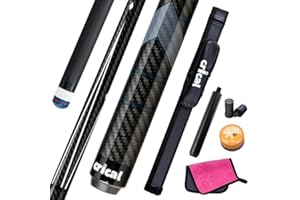 CRICAL Carbon Fiber Pool Cue Stick 58" Billiard Cue Sticks Professional Low Deflection Pool Sticks with 3/8 * 8 Pin Joint and