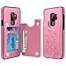 HianDier Wallet Case for Galaxy S9 Plus, Slim Protective Case with Credit Card Slot Holder Flip Folio Soft PU Leather Magnetic Closure Cover Case Compatible with Samsung Galaxy S9+ Plus, Pink