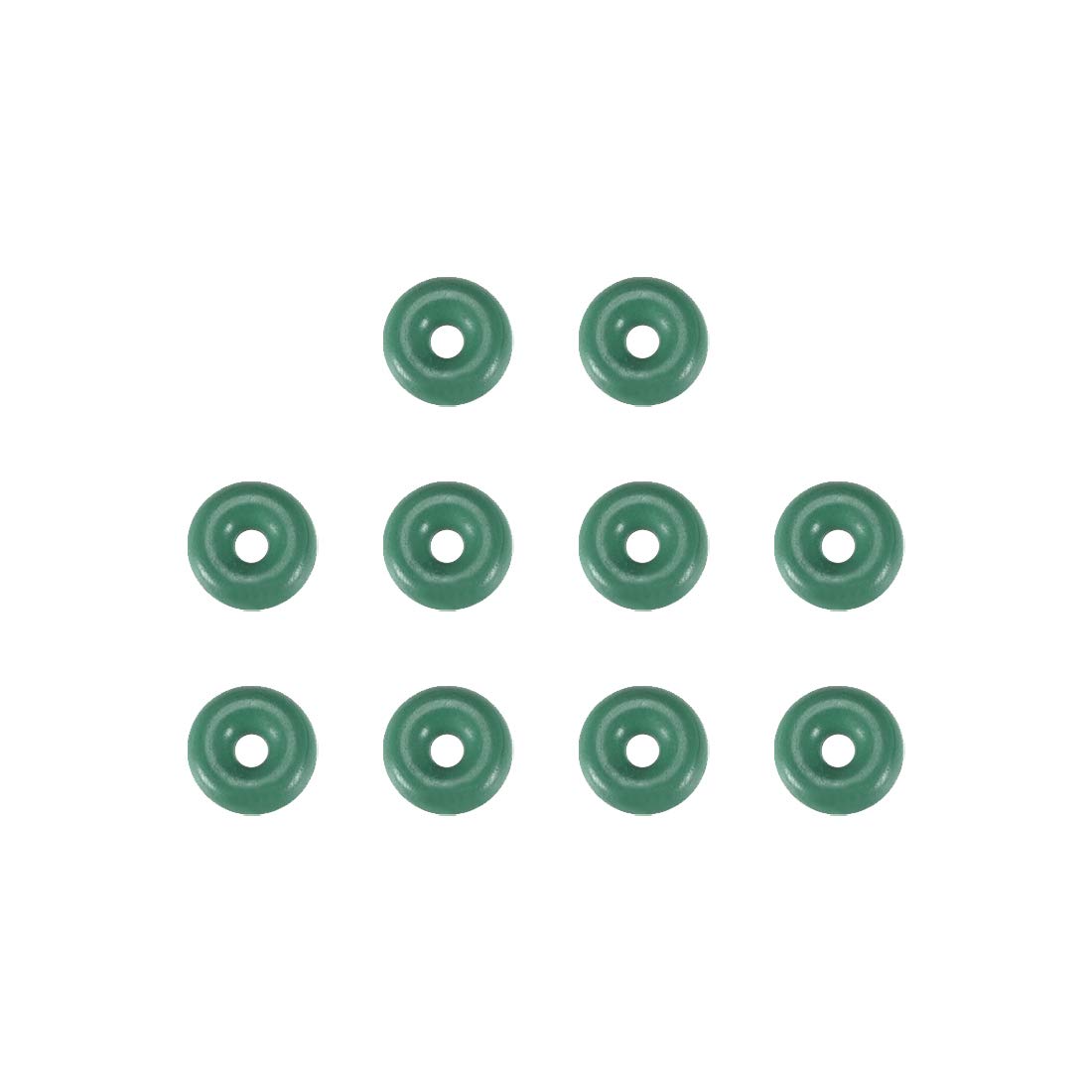 sourcing map Fluorine Rubber O-Rings, 5mm OD 1mm ID 2mm Width FKM Seal Gasket for Machinery Plumbing, Green, Pack of 10