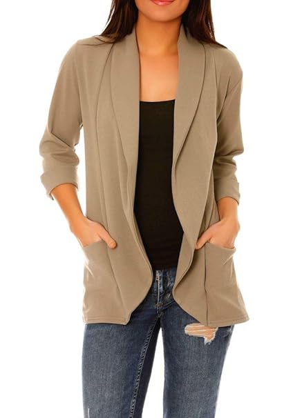 Dmarkez Vous Veste Marron Femme Blazers Femme Long Chic