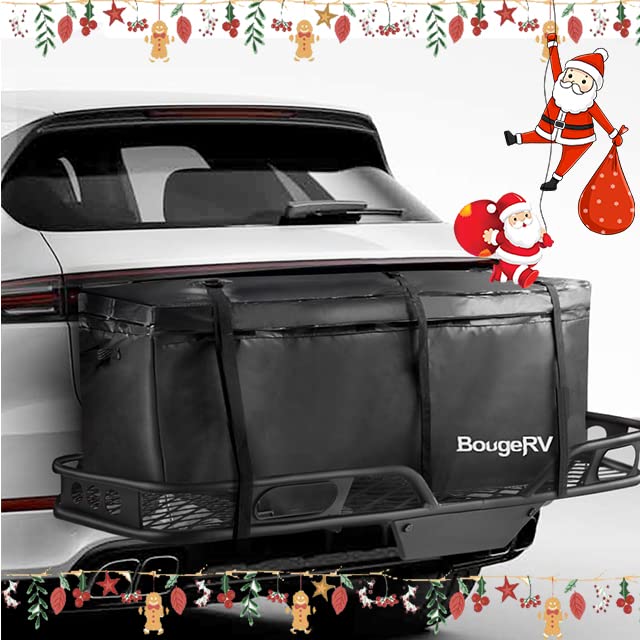 BougeRV Hitch Cargo Carrier Bag Waterproof/Rainproof Hitch Mount Cargo