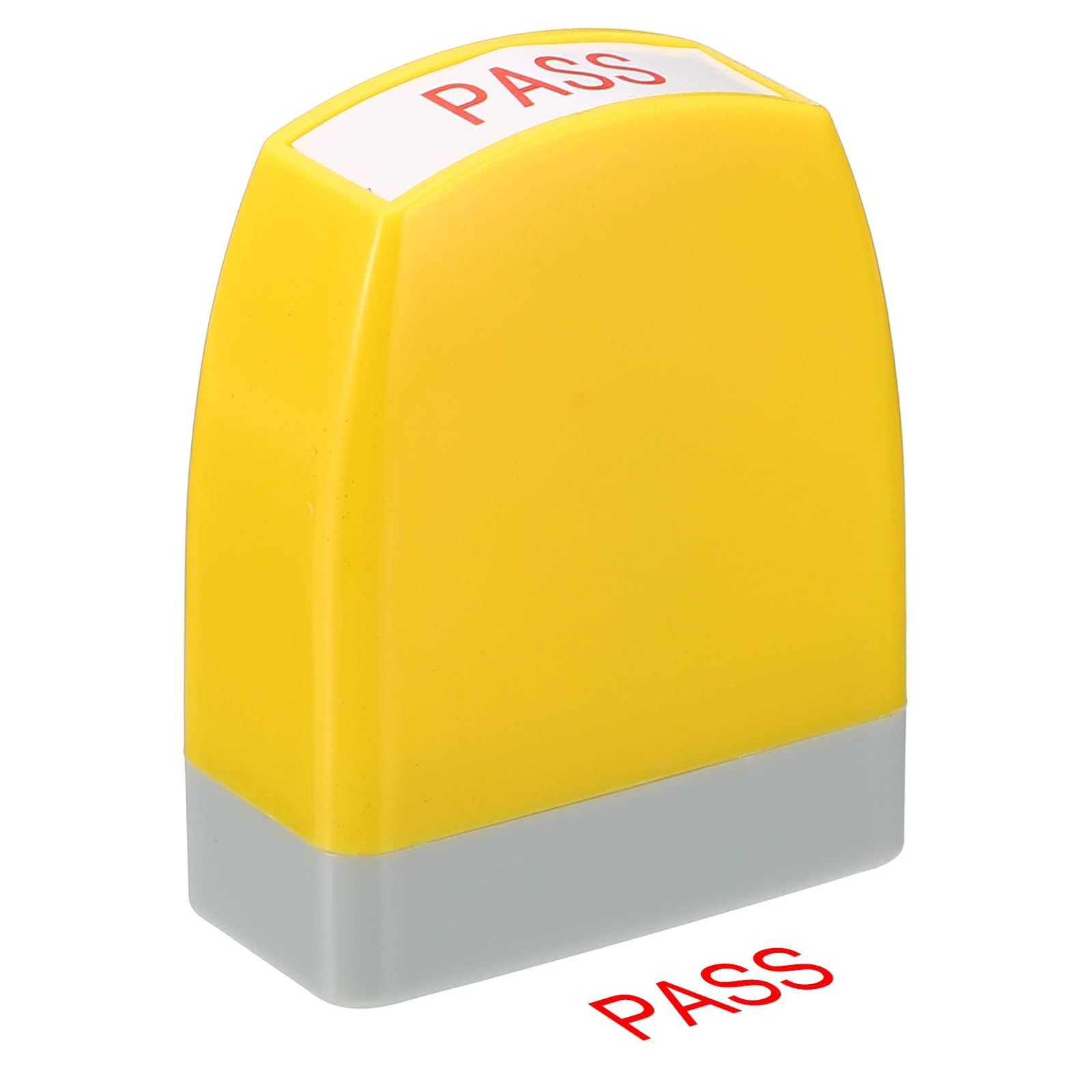 PATIKIL Pass Notice Stamp Self Inking, Red Ink Office Stamps Pre Inked Message Stamp Refillable Business Stamp, Yellow