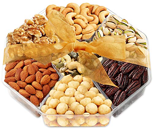 Holiday Nuts Gift Basket - Gourmet Food Gifts Prime Delivery | Jumbo 2LB Gift Basket - Men & Women, Christmas, Mothers & Father's Day Fruit Nut Gift Box, Assortment Tray - Birthday, Sympathy, Get Well - Thumbnail 5