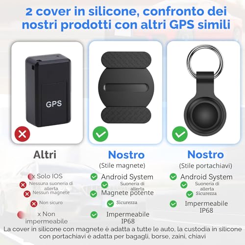 GPS Tracker for Car, Air Tracker Android, Magnetic GPS for Car, IP68 Waterproof Locator with App Global Coverage Real Time Tracking Vehicle/Motorcycle, Without SIM Without ABO