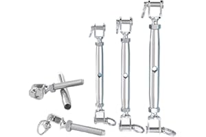 Heavy Duty Stainless Steel Bolt Wire Rope Tensioner with Closed Body Design to Prevent Slippage and Stability (M8)