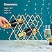 VonShef 8-10 Bottle Wine Rack Freestanding Bottle Holder Countertop Storage Metal Brushed Gold Geometric Design for Red White Wine