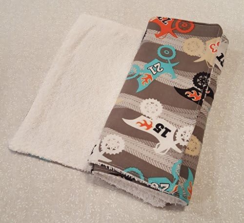 Baby Burp Cloth Set Dirtbikes 9" x 17"