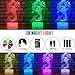 sunduck 3D Toys Night Light - 2 Patterns and 16 Color Change Decoration Lamp with Remote Control, Birthday Festival Gifts for Kids, Boys, Girls