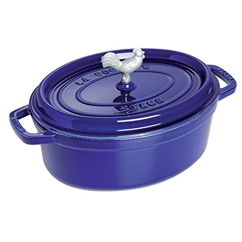 Click Here to See More Images Staub Cast Iron Coq au Vin Cocotte-Dark Blue, 5.75 QT