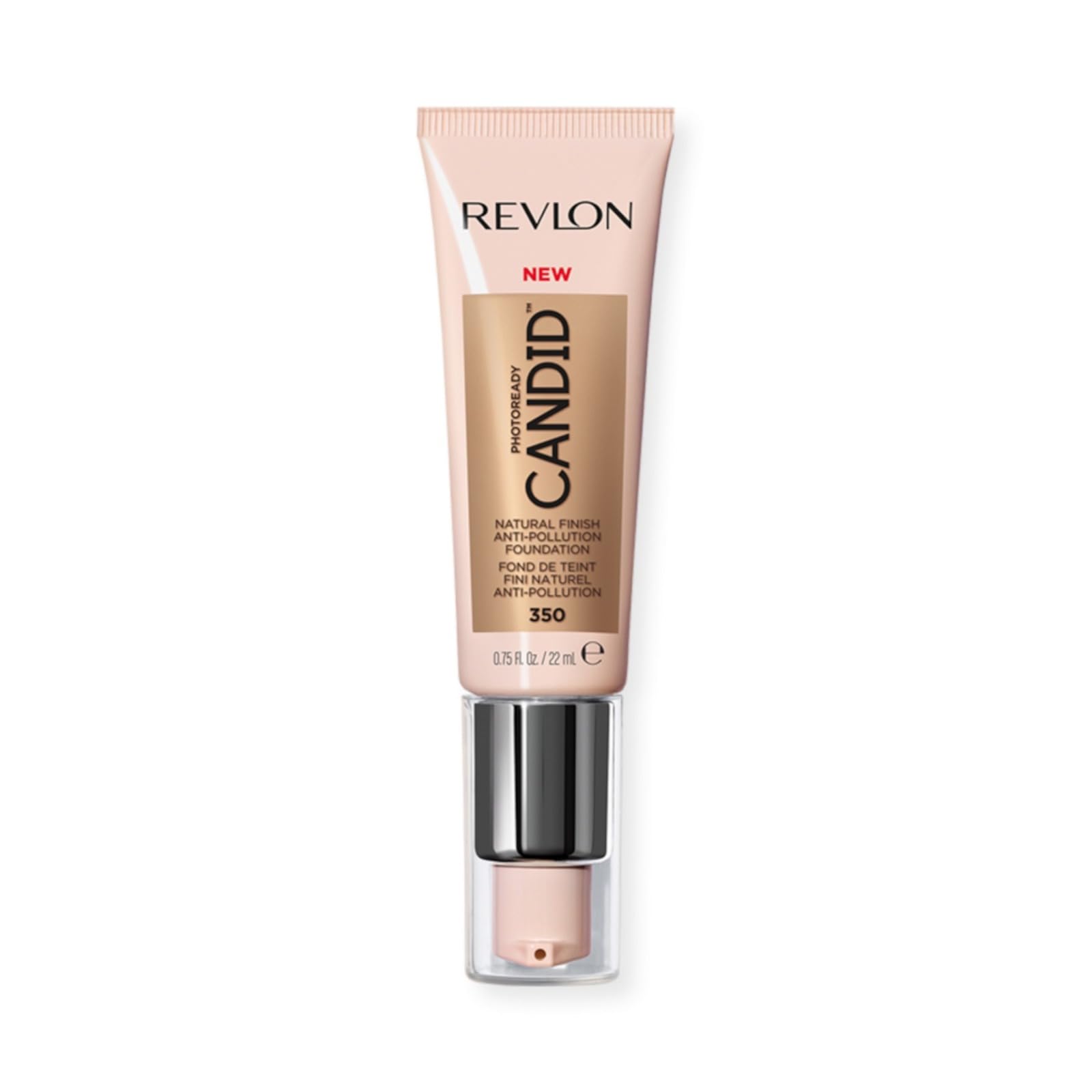 Revlon PhotoReady Candid Natural Finish Foundation, with Anti-Pollution, Antioxidant, Anti-Blue Light Ingredients, Natural Tan (350), 22 ml