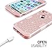 HKW iPhone 7 Case Phone Case Bling Glitter Sparkle Rhinestone Shiny 3 in 1 Armor Defender Shockproof Back Case Protective Cover for iPhone 7 Diamond 4.7 Inch Case -Rose Gold (MA1856)
