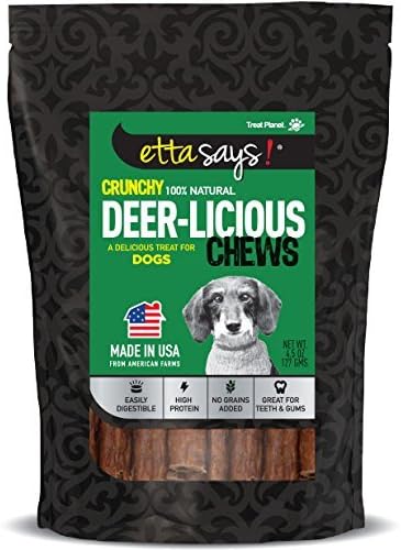 Etta Says! Premium Deer 7 Inch Chew - All Natural, Grain Free Dog Treat, Chew, USA Made