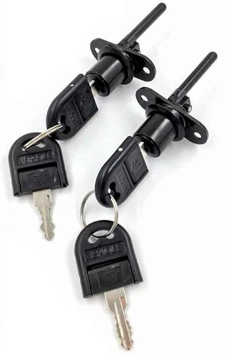 2 Pcs - Zinc Alloy Drawer Lock Desk Wardrobe Furniture Cabinet Locker Showcase with 2 Key 16mm (Black)