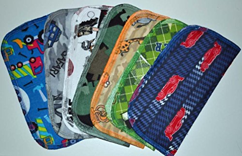 1 Ply Printed Flannel Washable Fun Boy Napkins8x8 inches 5 Pack - Little Wipes (R) Flannel