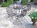 Meadowcraft Round Mesh Patio Dining Table Glenbrook 42" W X 42" D X 28.28" H Charcoal Powerder Coate