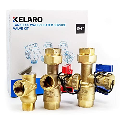 Tankless Water Heater Flushing Kit and Service Valve Bundle by Kelaro