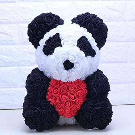 Amazon 不滅の花は誕生日バレンタインデー女性クリスマスプレゼント誕生日プレゼントをバラミニバラ フラワーギフト 枯れない花 プリザーブドフラワー 結婚記念日 Color Panda With Heart プリザーブドフラワー オンライン通販