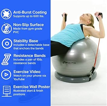 exercise ball with bands