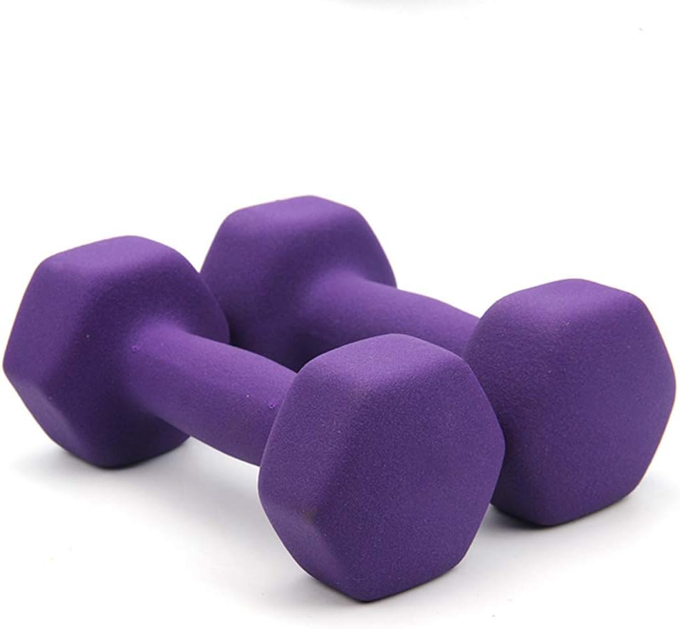 Dumbbell Set, Hex Rubber Color Dumbbell Weight, 1KG/1.5KG/2KG/3KG / 4KG / 5KG, Solid Cast Iron Barbell for Strength Core Training Fitness Gym Equipment, Set of 2
