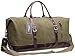 IBLUE Vinatge Canvas Leather Weekend Travel Carry-On Luggage Sports Duffel Bag B003 (XL 21'', Army Green)