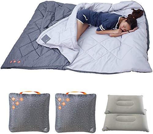 ZHUDJ Four Seasons Winter Indoor Down Cotton Travel, Hotel Travel Lovers Three People, Double Adult Health Sleeping Bags, Outdoor Sleeping Bags, Double Gray