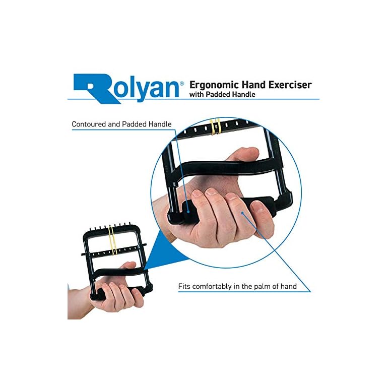 Rolyan Ergonomic Hand Exerciser with Padded Handle, Adjustable Squeeze
