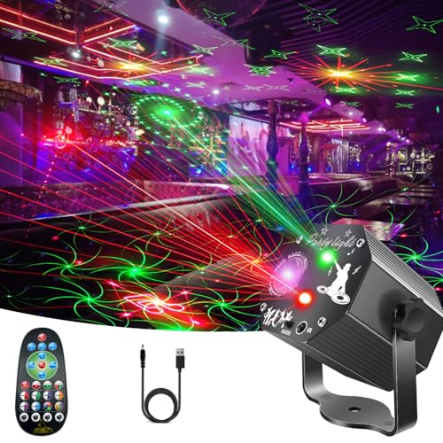 LED Disco Ball with 72 Projection Patterns, Light Sets for Party RGB Multicoloured, Party Projector with Remote Control and Voice Control, Strobe Effect for Birthday, Wedding, Christmas, Bar