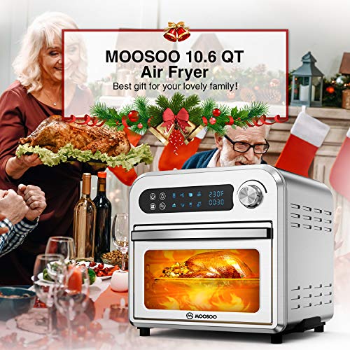 MOOSOO Air Fryer Oven, 10.6 QT Air Fryer Toaster Oven Combo with