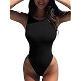 LCNBA Women's Sexy High Neck Sleeveless Bodysuit Basic Top Bodysuit Jumpsuit