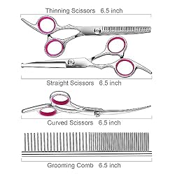 TINMARDA Dog Grooming Scissors Set with Safety