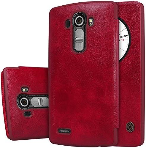 Quick Circle Case for LG G4 H815 H810 Nillkin Slim Flip Leather Cover Smart Sleep Wake Protection Shell for LG G4 5.5 " (Red)