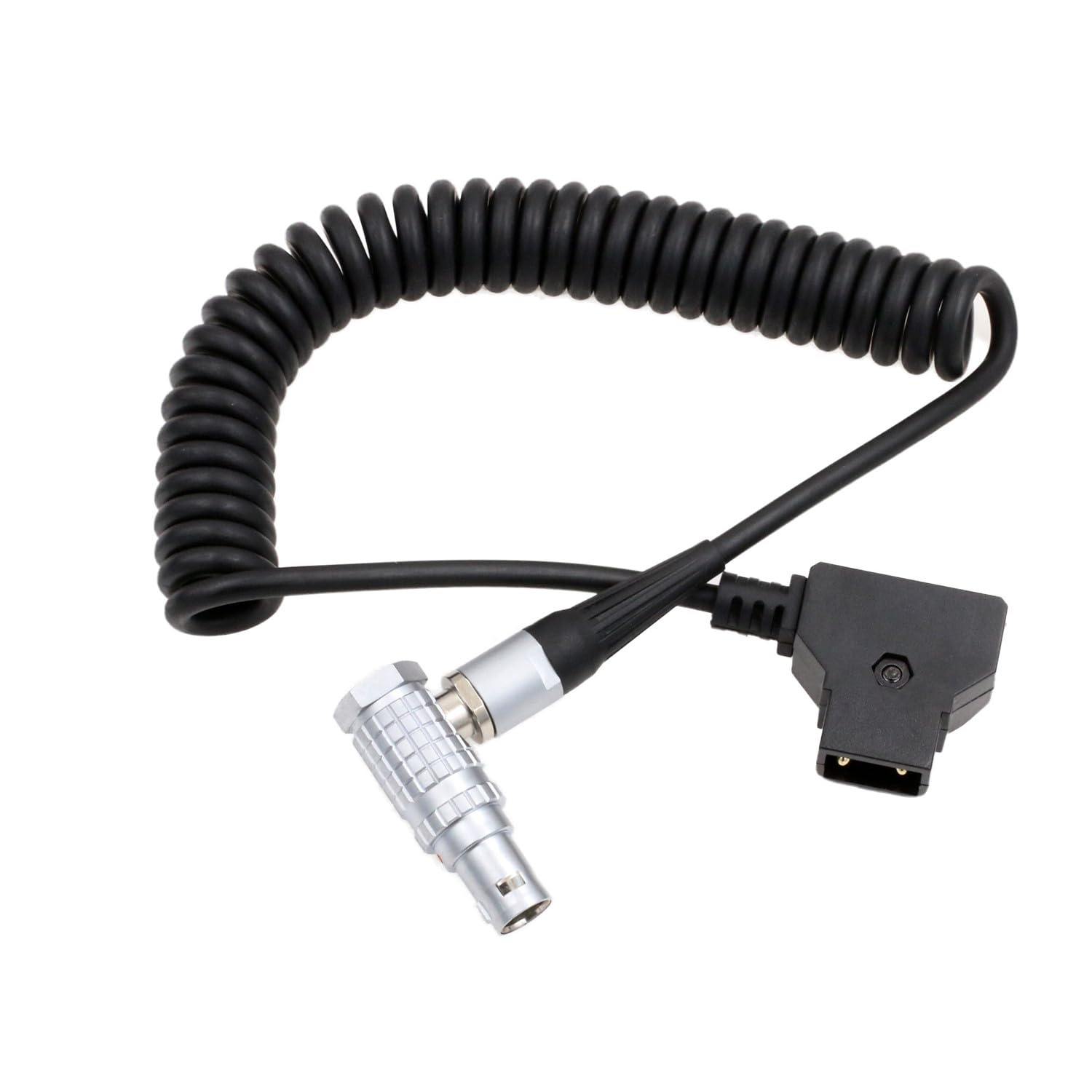 HangTon D-tap Coiled Power Cable to Right Angle 2-Pin for Kinefinity MAVO LF TERRA 6K Camera