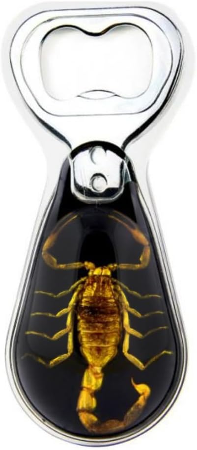 Mixed Media - BicBugs Black gold scorpion bottle opener